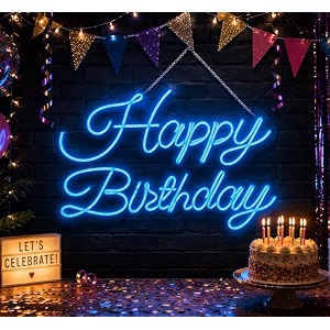 don39t judge me happy birthday neon signlights led ice blue