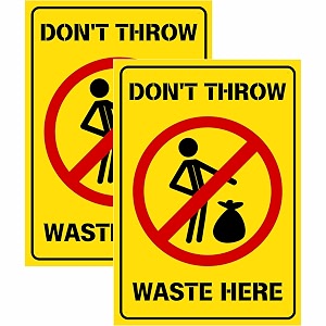 Dont Throw Waste Here Sign Sticker Board