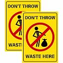 Dont Throw Waste Here Sign Sticker Board