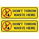Dont Throw Waste Here Sign Sticker Board