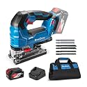 DongCheng 20V Brushless Jig Saw, Cordless Jigsaw Tool with 4.0Ah Battery