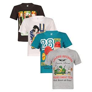 dongli Printed Half Sleeve Boys Tshirt Pack