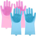 Donizard Premium Silicone Scrubber Cleaning Gloves Waterproof