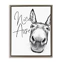 Donkey Bathroom Humor Comic, 17 x 21 Inch Canvas in Floater Frame