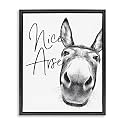 Donkey Bathroom Humor Comic, 17 x 21 Inch Canvas in Floater Frame