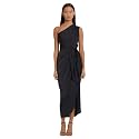 Donna Morgan Women's Donna Morgan Women's Dresses One Shoulder Faux Wrap Light Charmeuse Maxi with Tie Waist Occasion Event Party Guest of