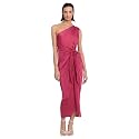 Donna Morgan Women's Donna Morgan Women's Dresses One Shoulder Faux Wrap Light Charmeuse Maxi with Tie Waist Occasion Event Party Guest of