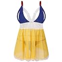 Donnalla Plus Size Babydoll Lingerie Set for Women Sexy Mesh Lace Nightwear Adjustable Straps V Neck Chemise with Panty