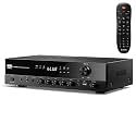 Donner Stereo Receivers, 5.1 Channel Audio Amplifier with Bluetooth 5.3, Optical/Coaxial, USB, FM, 2 Mic-in, Echo, RCA, AC-3 Input for Home, Karaoke, Theater Speakers, 60W/4R & 25W×3 RMS, MAMP4
