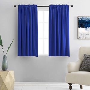 DONREN 48 Inch Curtains Deep Blue Blackout
