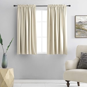 DONREN 48 Inch Length Cream Beige Curtains
