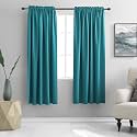 DONREN 72 Inch Length Teal Curtains for
