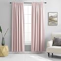 DONREN Blush Pink Curtains 80 Inches Long