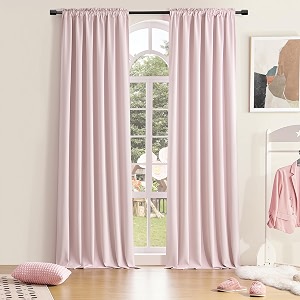 DONREN Blush Pink Room Darkening Soft Curtains