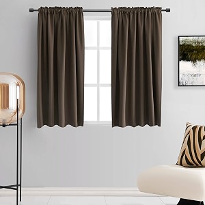 DONREN Coffee Colour Blackout Curtain Panels for