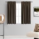 DONREN Coffee Colour Blackout Curtain Panels for