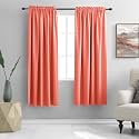 DONREN Coral Blackout Curtain Panels with Rod