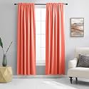 DONREN Coral Blackout Curtains Rod Pocket Curtain