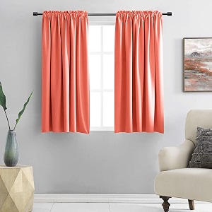 DONREN Coral Room Darkening Curtain Panels for