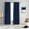 DONREN Dark Blue Blackout Curtains for Living