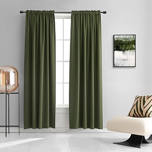 DONREN Dark Olive Green Blackout Window Curtain