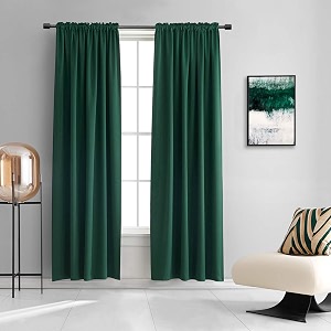 DONREN Emerald Green Room Darkening Curtain Panels