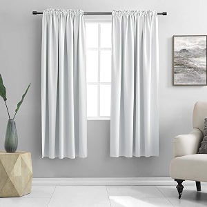 DONREN Greyish White Room Darkening Window Curtain