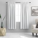 DONREN Greyish White Room Darkening Window Curtain