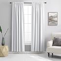 DONREN Greyish White Window Curtain Panels -