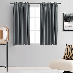 DONREN Medium Grey Curtain Panels for Living