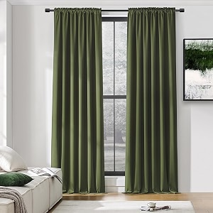 DONREN Olive Green Curtains 96 Inch Length