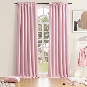 DONREN Pink Blackout Drapes for Girls Room
