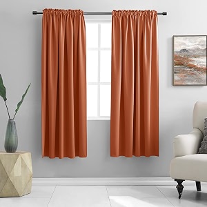 DONREN Terracotta Orange Draperies Curtains for Bedroom