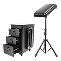 DONSU Tattoo Travel Case, Tattoo Artist Outing Tools Work Station with 3 Drawers & 3-Digit Lock & Armrest Stand, Potable Rolling Makeup Case, Professional Traveling Manicure Table Cosmetic Train Case