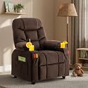 Kids Recliner Chair Velvet Reclining Toddler Push Back Big Sofa Ages 3-12