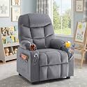 Kids Recliner Chair Velvet Reclining Toddler Push Back Big Sofa Ages 3-12