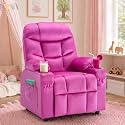 Kids Recliner Chair Velvet Reclining Toddler Push Back Big Sofa Ages 3-12