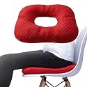 Donut Pillow for Tailbone Pain Relief, Wheelchair Cushion for Hemorrhoids and Bed Sores, Pregnancy, Donut Pillow Suitable for Office, Long Travel, Car and Home Sofa (Checkerboard – Christmas Red)