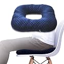 Donut Pillow for Tailbone Pain Relief, Wheelchair Cushion for Hemorrhoids and Bed Sores, Pregnancy, Donut Pillow Suitable for Office, Long Travel, Car and Home Sofa (Checkerboard – Sapphire Blue)