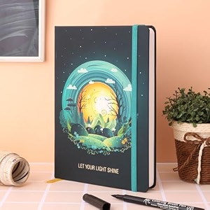 doodle work life balance planner  a5 undated 6 months planner  productivity goal setting amp self-care gratitude journal  monthly  daily planning  hard cover  200 stickers  shinning light