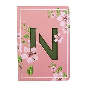 doodle initial n lasercut soft bound diary 669 x 472 x 05-inches 80 gsm 192 pages notebook for girls