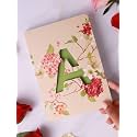 DOODLE Initial A Premium Soft Bound Notebook Diary for Girls and Women (B6, 80 GSM, 192 Ruled Pages) Floral Design