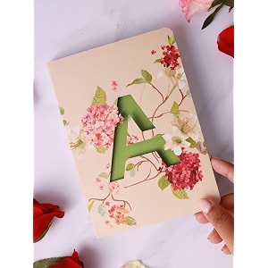 doodle initial a premium soft bound notebook diary for girls and women b6 80 gsm 192 ruled pages floral design