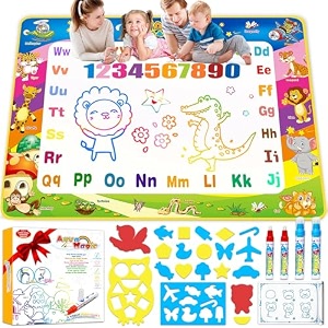 doodle mat water drawing mat for toddler aquadoodle large water doodle mat for kids painting writing aqua magic mat educational toys for 1-6 year olds boys girls gifts