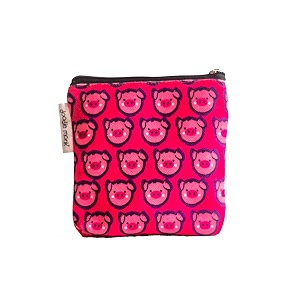 doodle monk pig mini pouches  purse for girlswomen  canvas mini wallet for coin cards cash pig