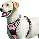 Dog Belt for Medium Dogs -Belt for Dogs -3M Night Reflective Strip - Oxford Fabric - 4 Adjustable Buckles - Chest Girth (Min Size 37- Max 76CM) - Chest Belt for All Breeds (Medium, Pink)