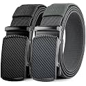 DOOPAI Elastic Golf Belts for Men, 2 Pack Nylon Ratchet Belt, Trim to Fit