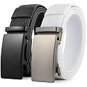 DOOPAI Elastic Golf Belts for Men, 2 Pack Nylon Ratchet Belt, Trim to Fit