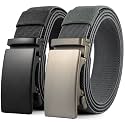 DOOPAI Elastic Golf Belts for Men, 2 Pack Nylon Ratchet Belt, Trim to Fit