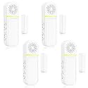 Door Alarms/Chimes When Opened, Instant or Delay (30s/1/2 Min), 4 Sensor